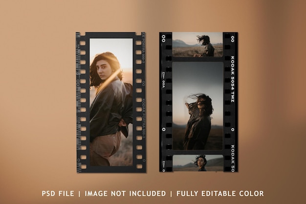 PSD vista dall'alto moodboard semplice e minimalista con foto polaroid mockup