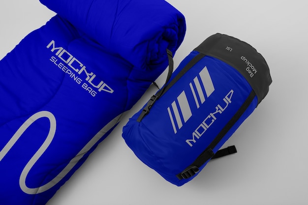 PSD top view on  sleeping bag mockup