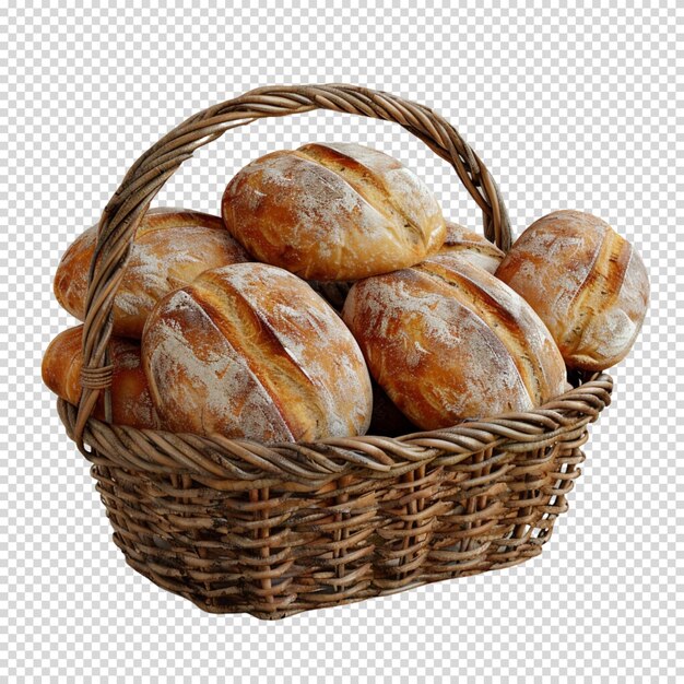 PSD top view of sourdough bread isolated on transparent background