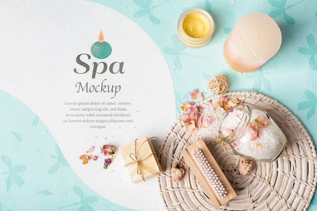 PSD mockup spa vista dall'alto