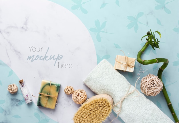 PSD top view spa mockup