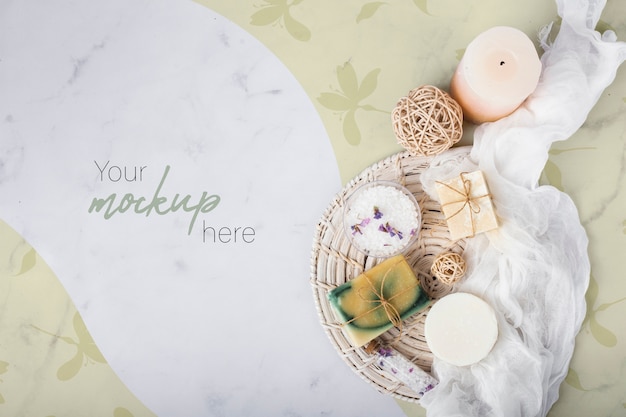 PSD top view spa mockup