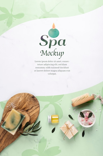 PSD mockup spa vista dall'alto