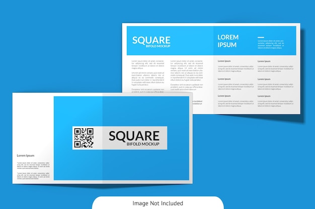 PSD top view square bi fold mockup