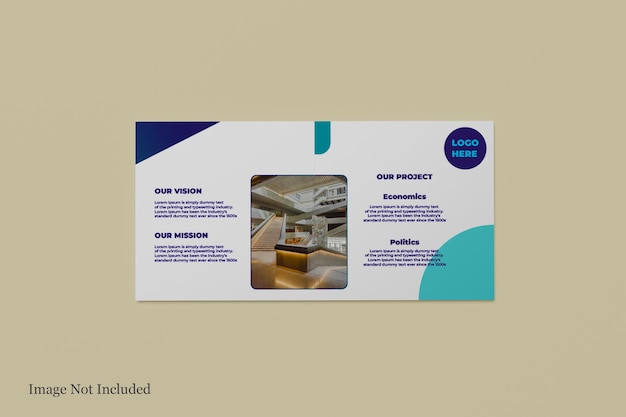 PSD mockup bifold quadrato vista dall'alto