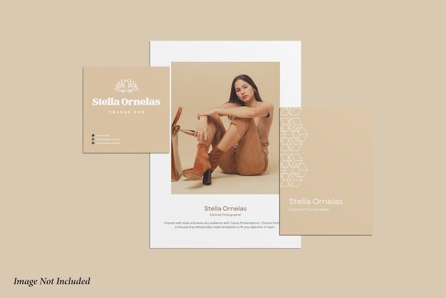 Top view of stationary branding mockup premium psd