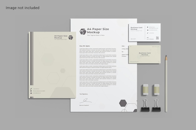 Top View Stationery Mockup