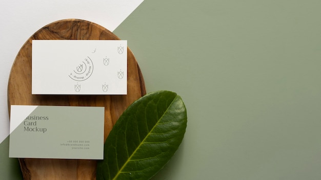 top view stationery on wood with copy space