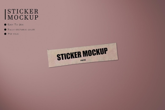 Top view sticker mockup