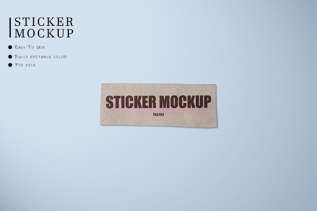 PSD top view sticker mockup