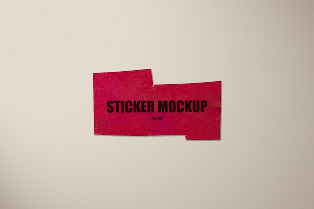 PSD top view sticker mockup