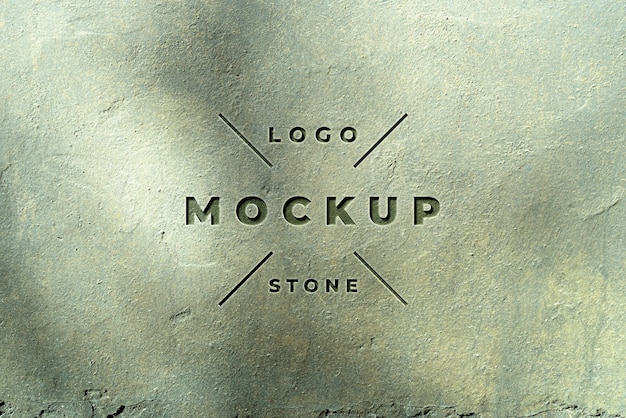 Mockup di logo in pietra vista dall'alto