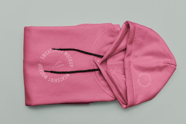 Top view on sweatshirts mockup