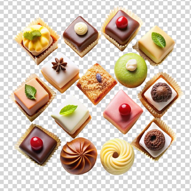 A top view sweets isolated on transparent background