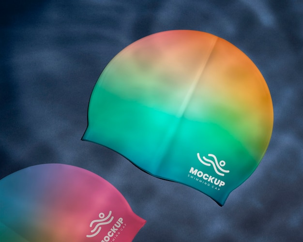 Top view swimming cap mockup