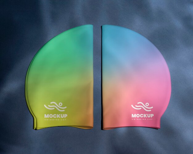 PSD top view swimming cap mockup