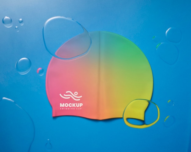 Top view swimming cap mockup