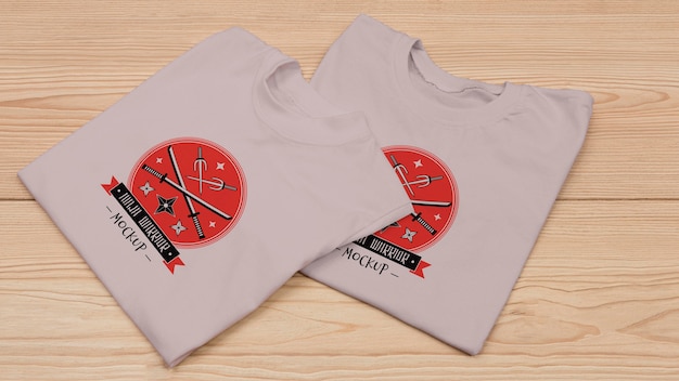 top view of t-shirt concept mock-up