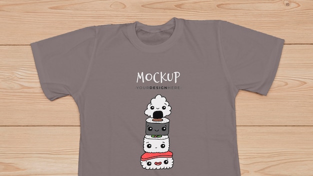 Top view of t-shirt concept mock-up