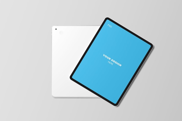 Top view on tablet mockup