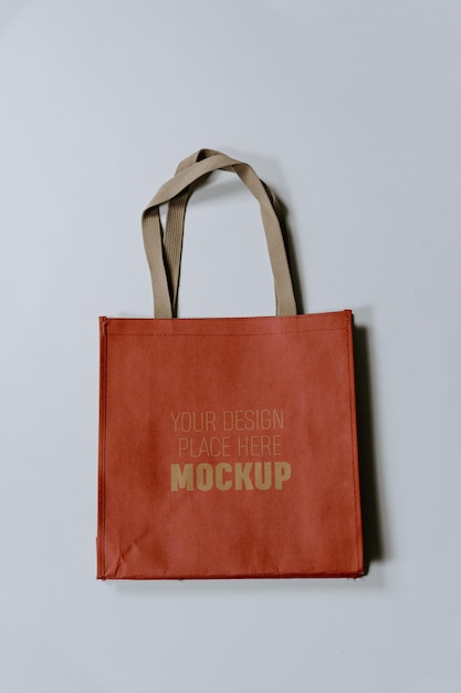 Mockup di borsa tote vista dall'alto