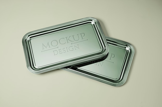 PSD top view trays arrangement mockup