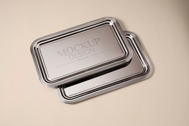 PSD top view trays arrangement mockup