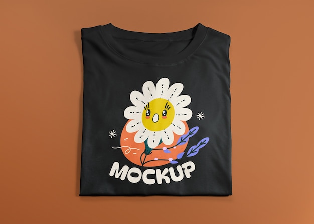 top view tshirt  mockup