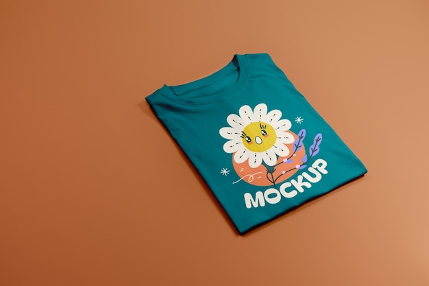 PSD top view tshirt  mockup