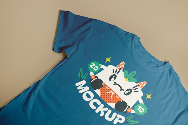 top view tshirt  mockup