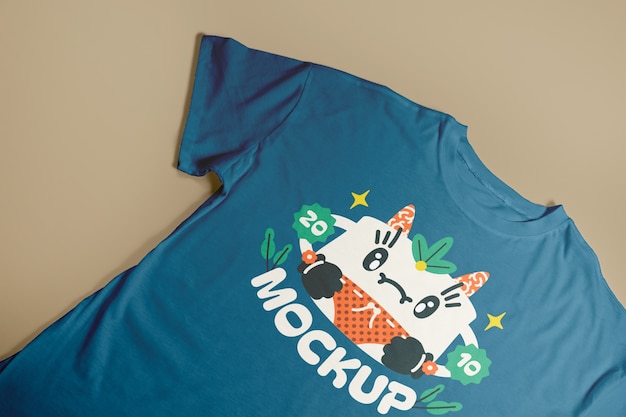 Top view tshirt  mockup