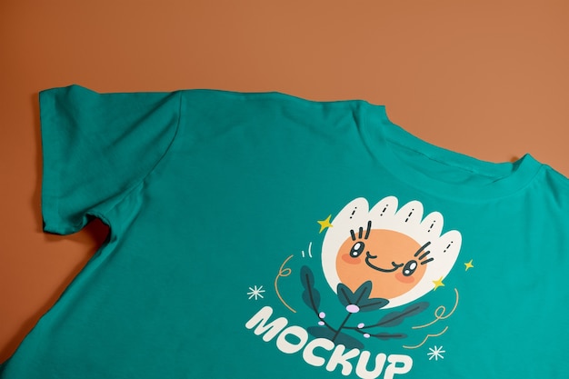 top view tshirt  mockup