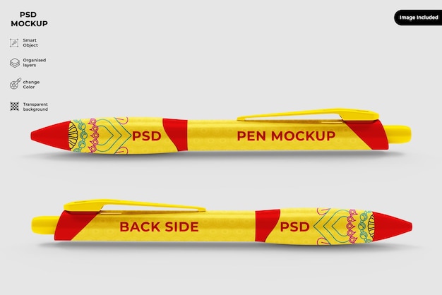 Top view two pens mockup