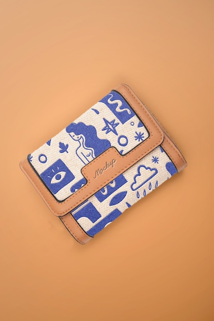 top view wallet mockup design