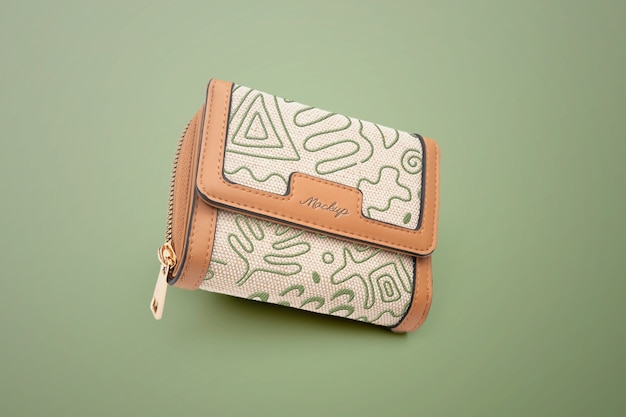 top view wallet mockup design