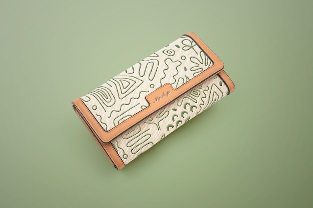 PSD top view wallet mockup design