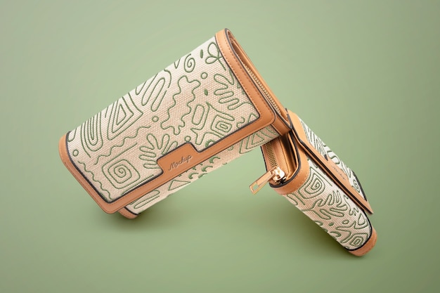top view wallet mockup design