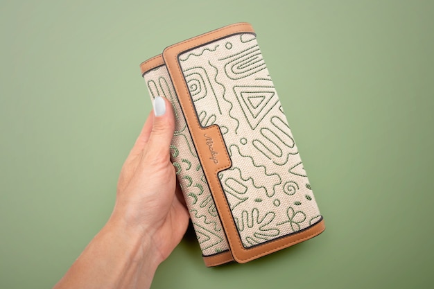 top view wallet mockup design