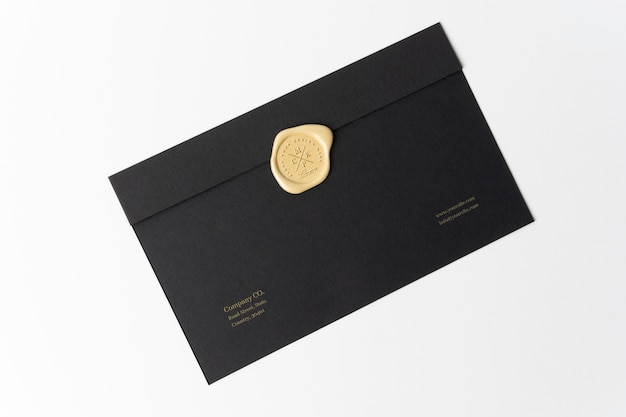 PSD top view over wax seal mockup