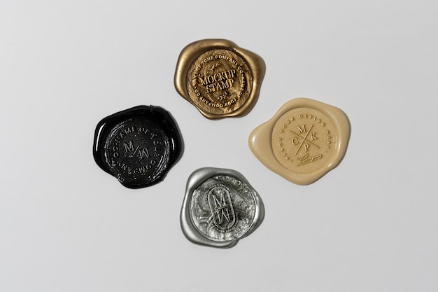 Top view over wax seal mockup