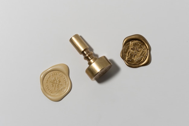 PSD top view over wax seal mockup