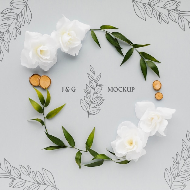 PSD top view wedding mock-up