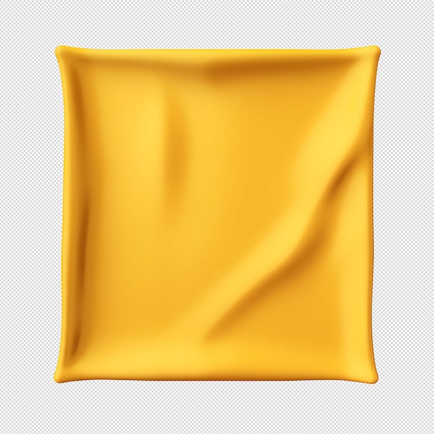 PSD top view of yellow napkin without background