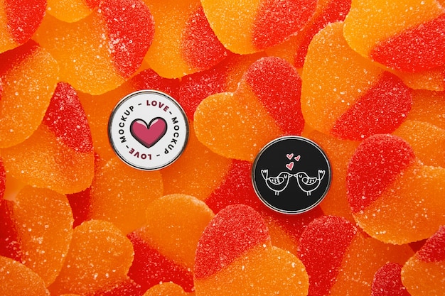 top voew on valentines day merchandise mockup design