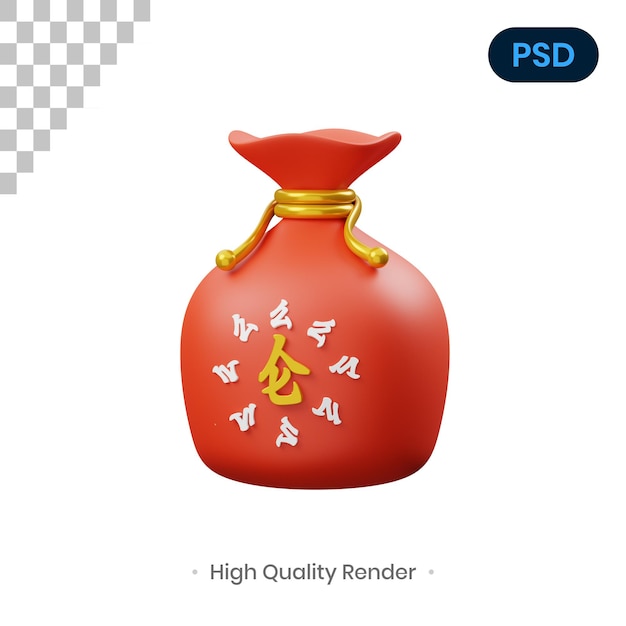 Torba Na Prezenty Ilustracja Renderowania 3d Premium Psd