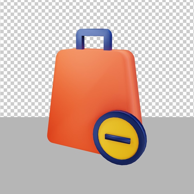 PSD torba na zakupy ikona ilustracja 3d