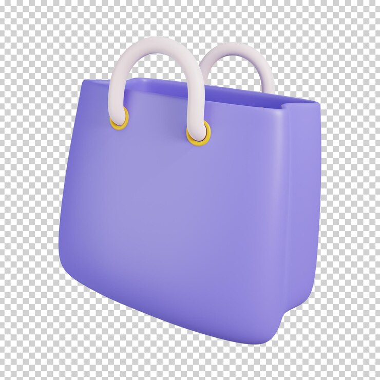 PSD torba na zakupy na białym tle ikona zakupów online ilustracja 3d render