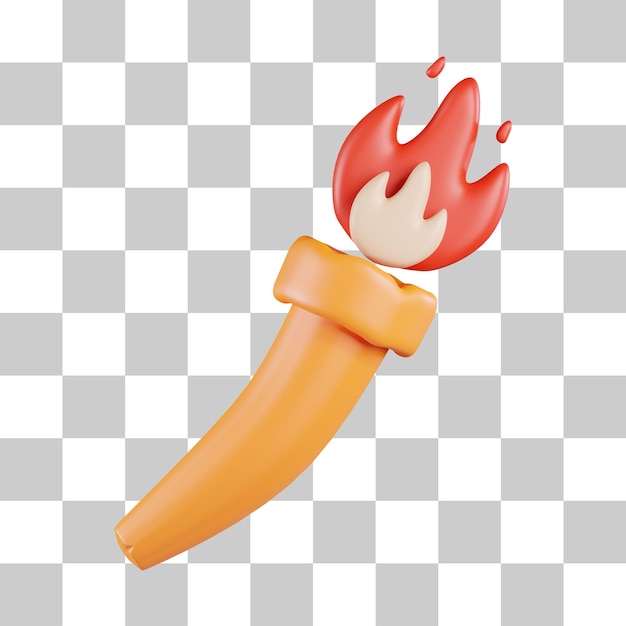 PSD torch 3d icon