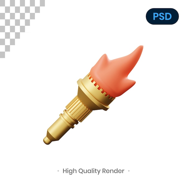 Torch 3D Render Illustration Premium Psd