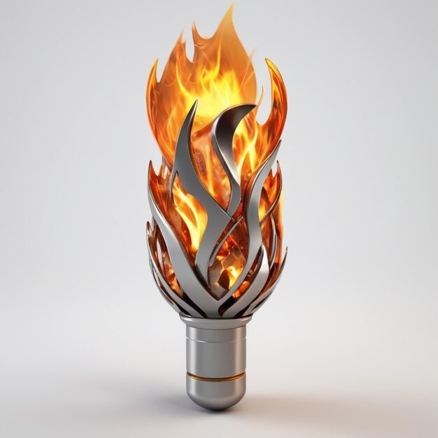 Torch psd on a white background